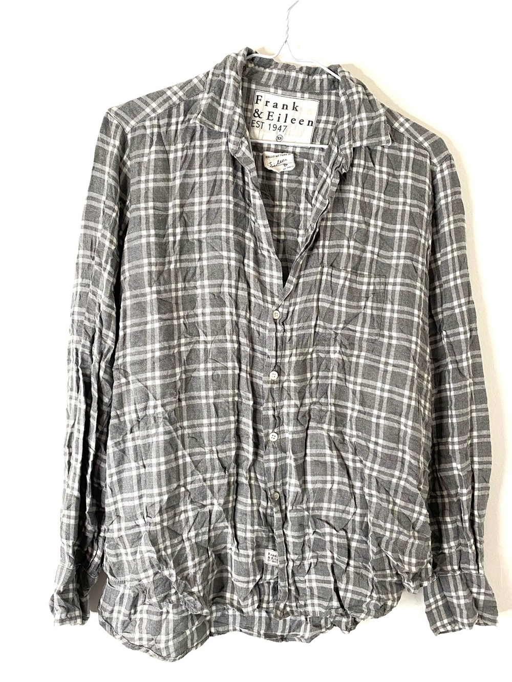 Frank & Eileen Eileen Oversized Gray Plaid
Cotton Button Down Shirt